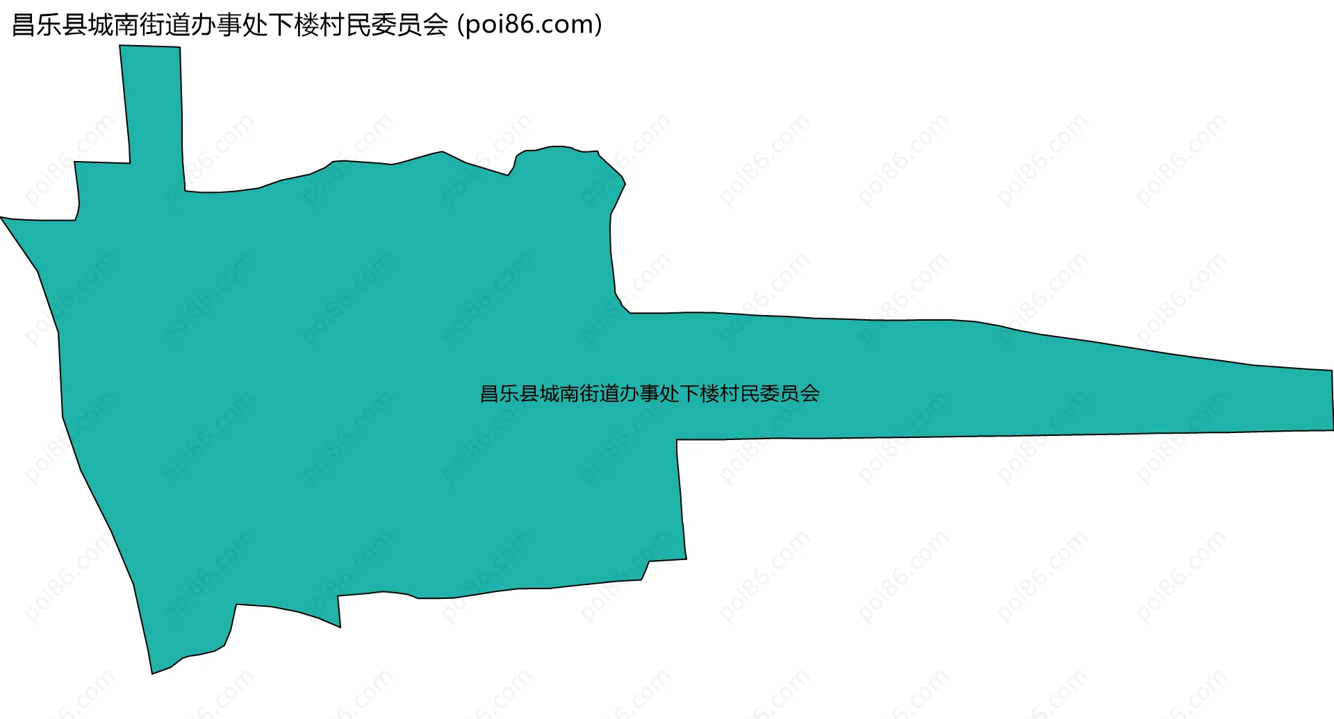 昌乐县城南街道办事处下楼村民委员会边界地图