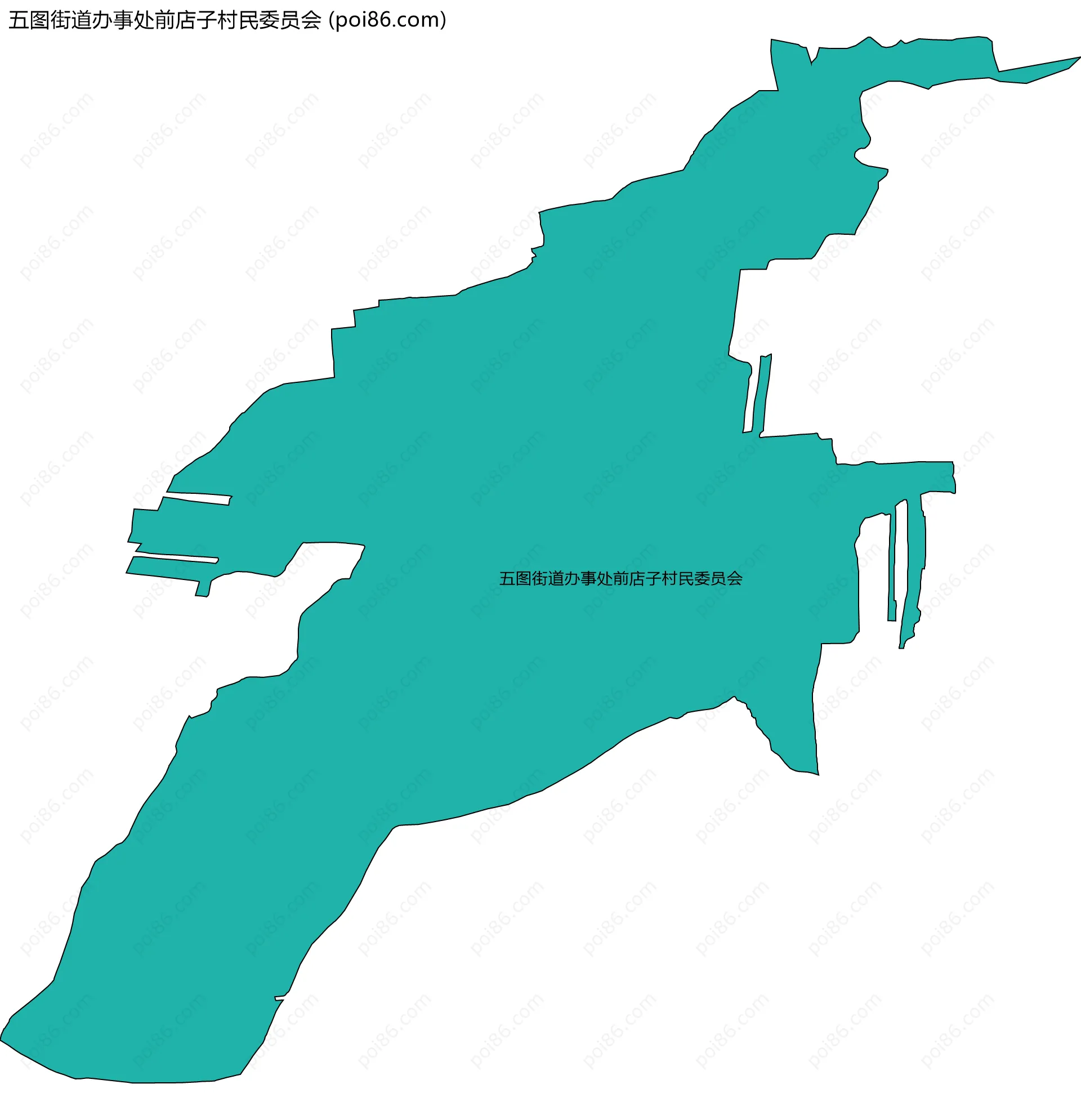 五图街道办事处前店子村民委员会边界地图