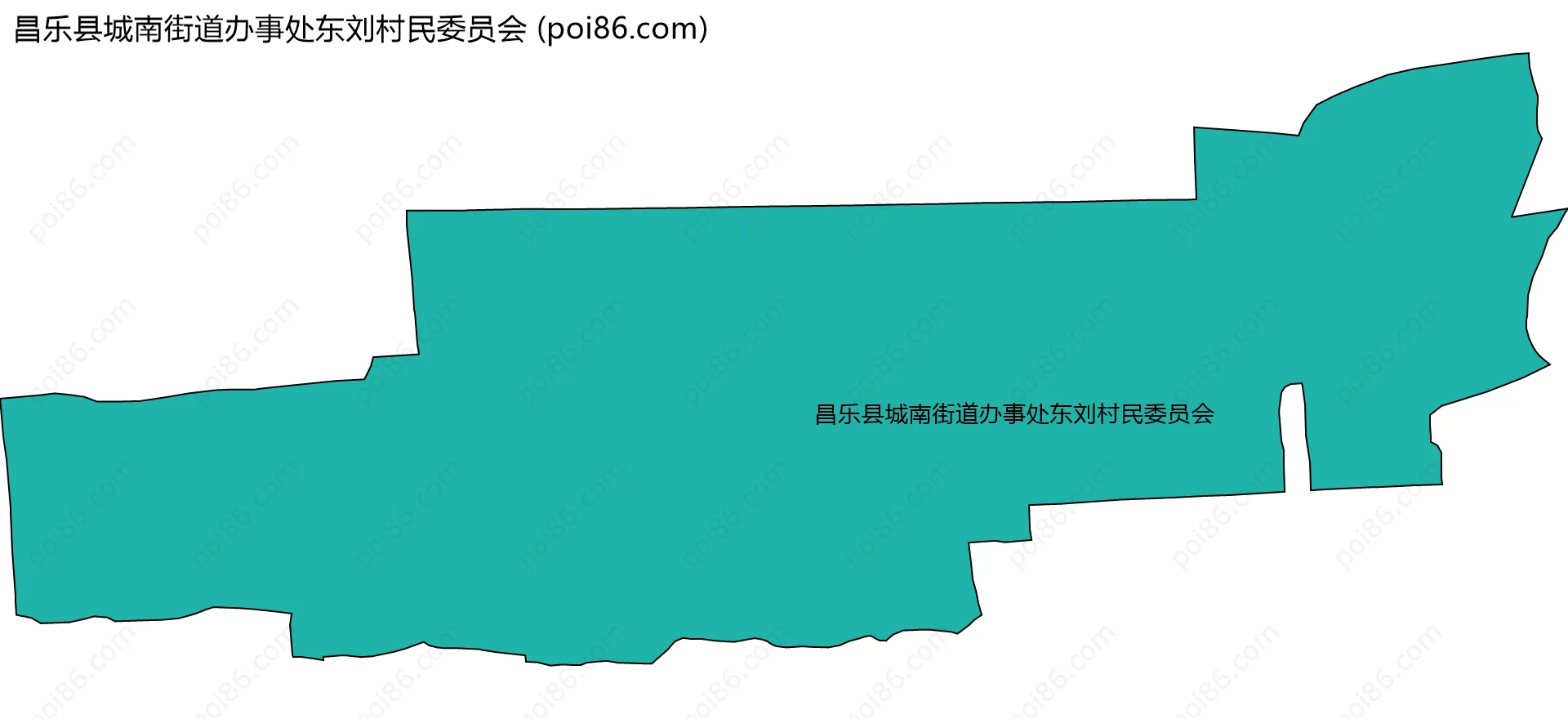 昌乐县城南街道办事处东刘村民委员会边界地图