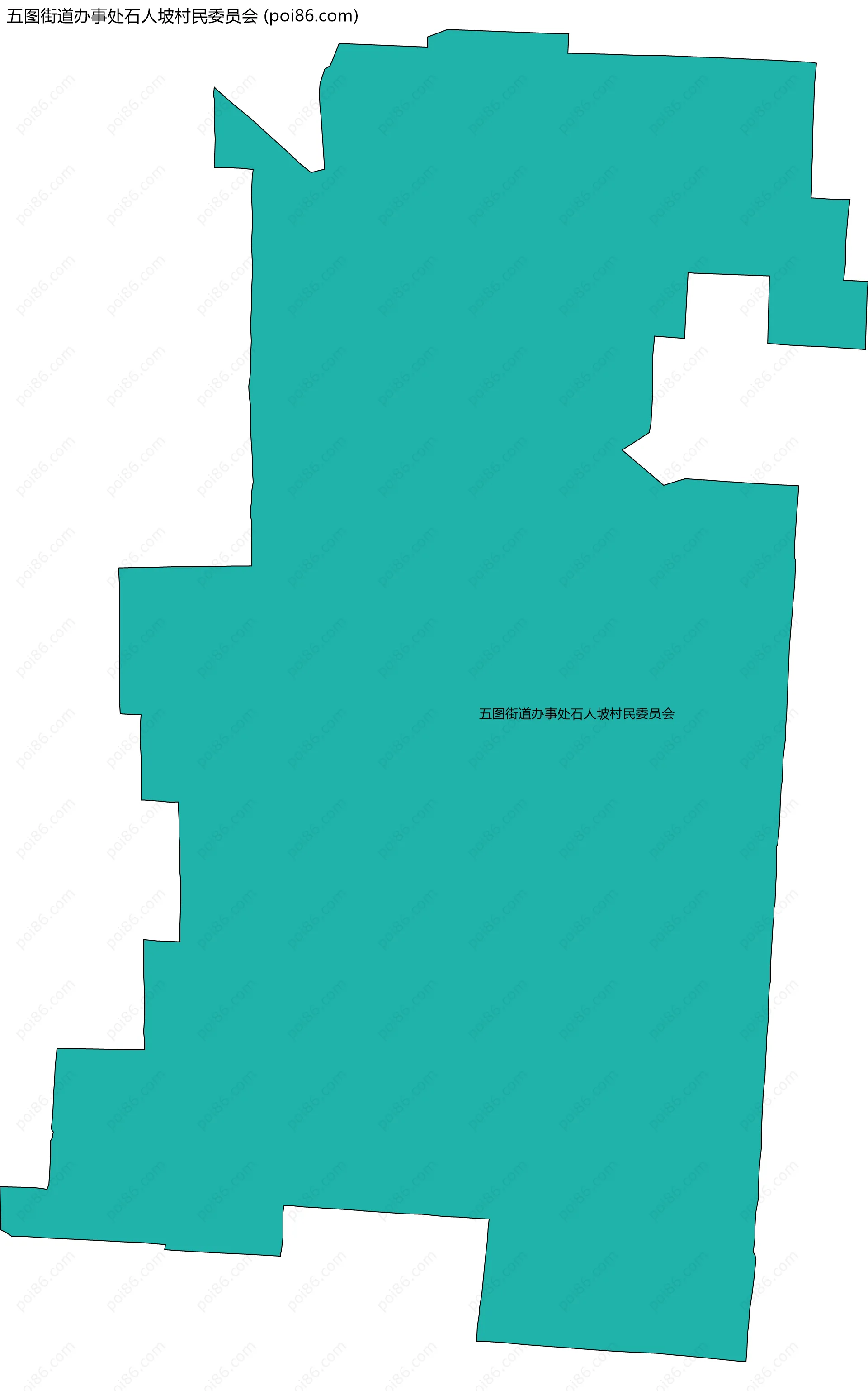 五图街道办事处石人坡村民委员会边界地图