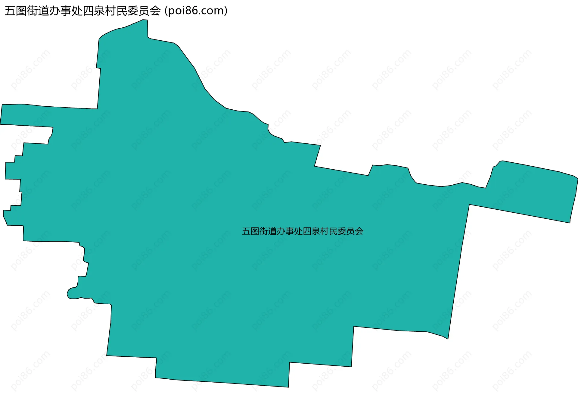 五图街道办事处四泉村民委员会边界地图