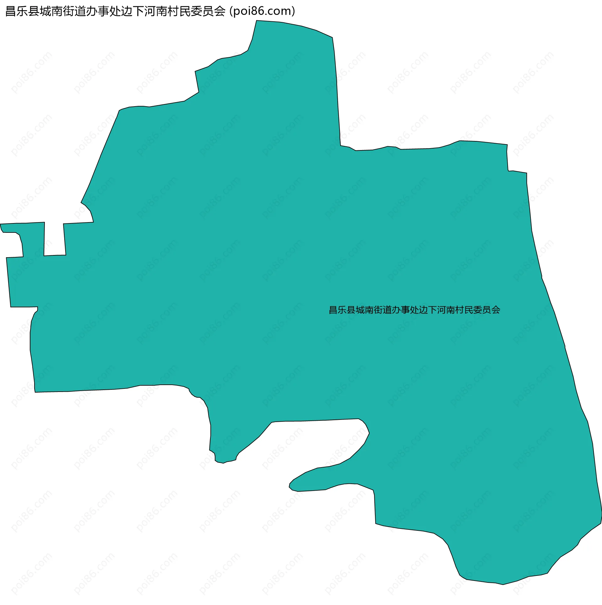 昌乐县城南街道办事处边下河南村民委员会边界地图