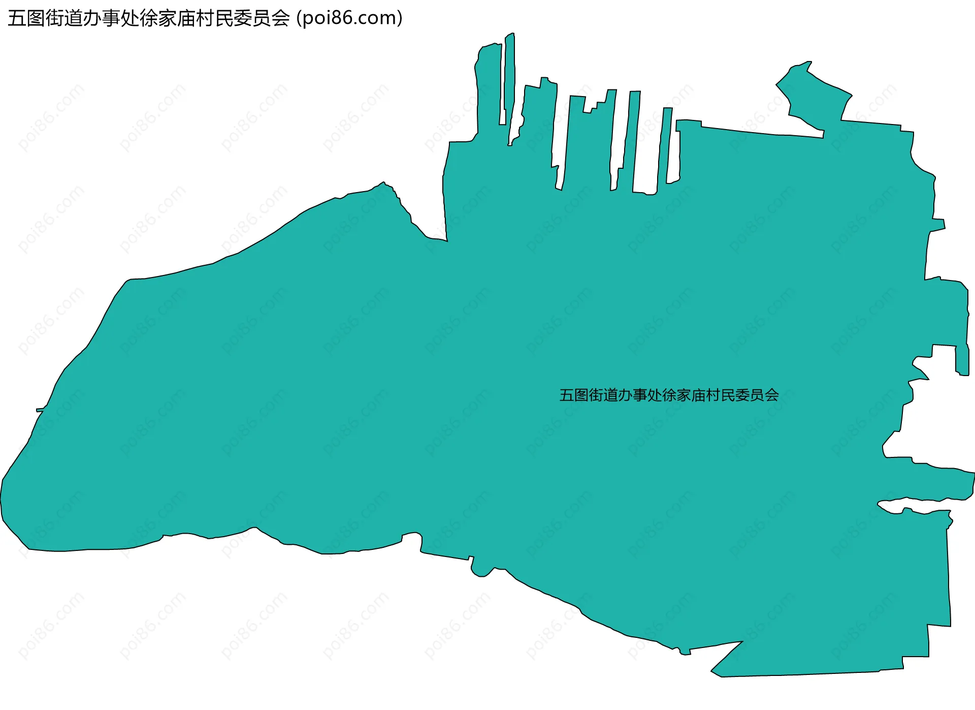 五图街道办事处徐家庙村民委员会边界地图