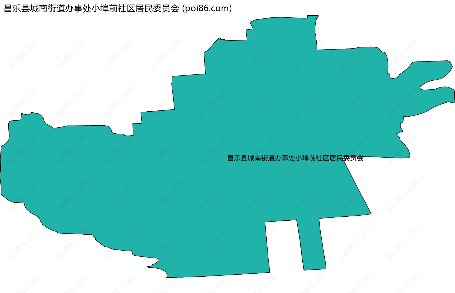 昌乐县城南街道办事处小埠前社区居民委员会边界地图