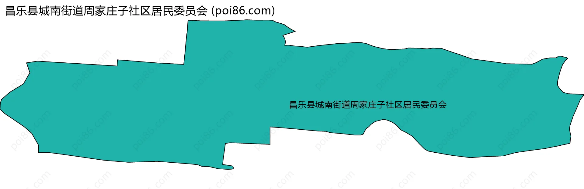 昌乐县城南街道周家庄子社区居民委员会边界地图