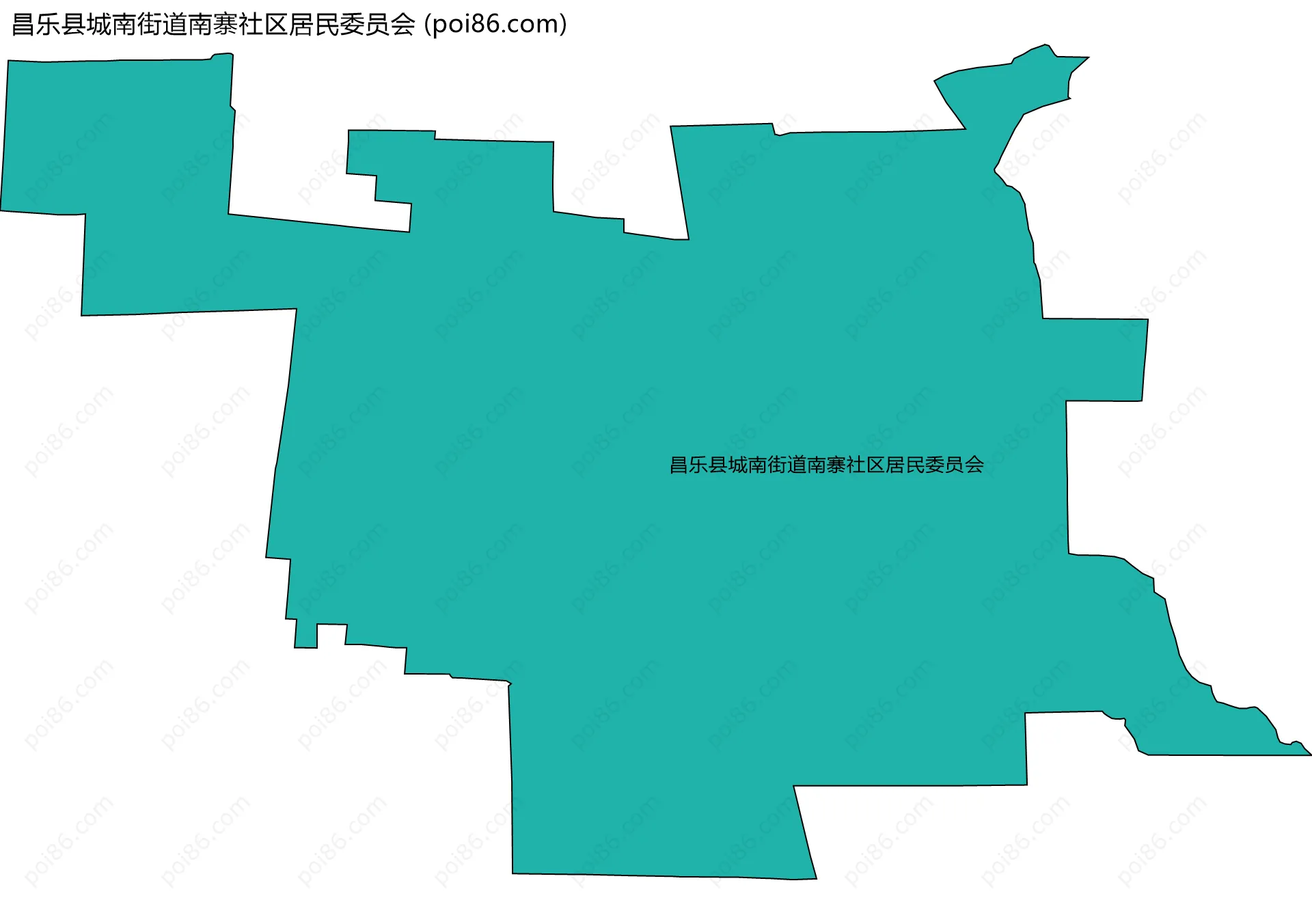 昌乐县城南街道南寨社区居民委员会边界地图