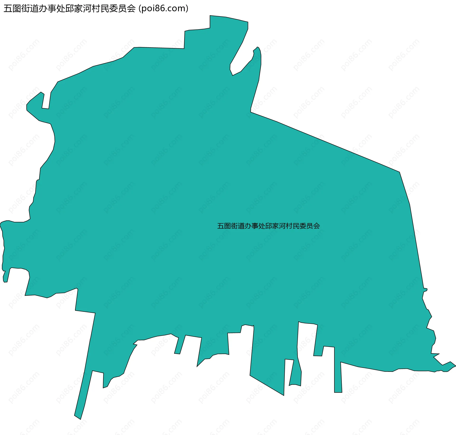 五图街道办事处邱家河村民委员会边界地图