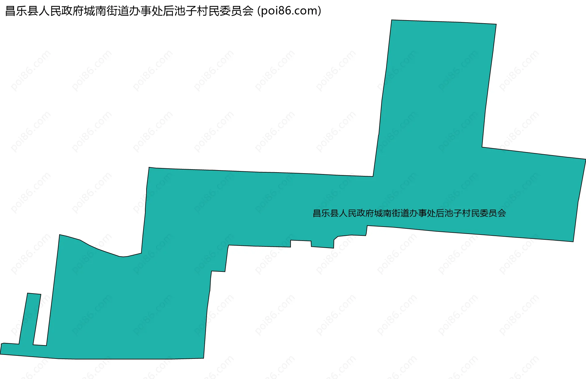 昌乐县人民政府城南街道办事处后池子村民委员会边界地图