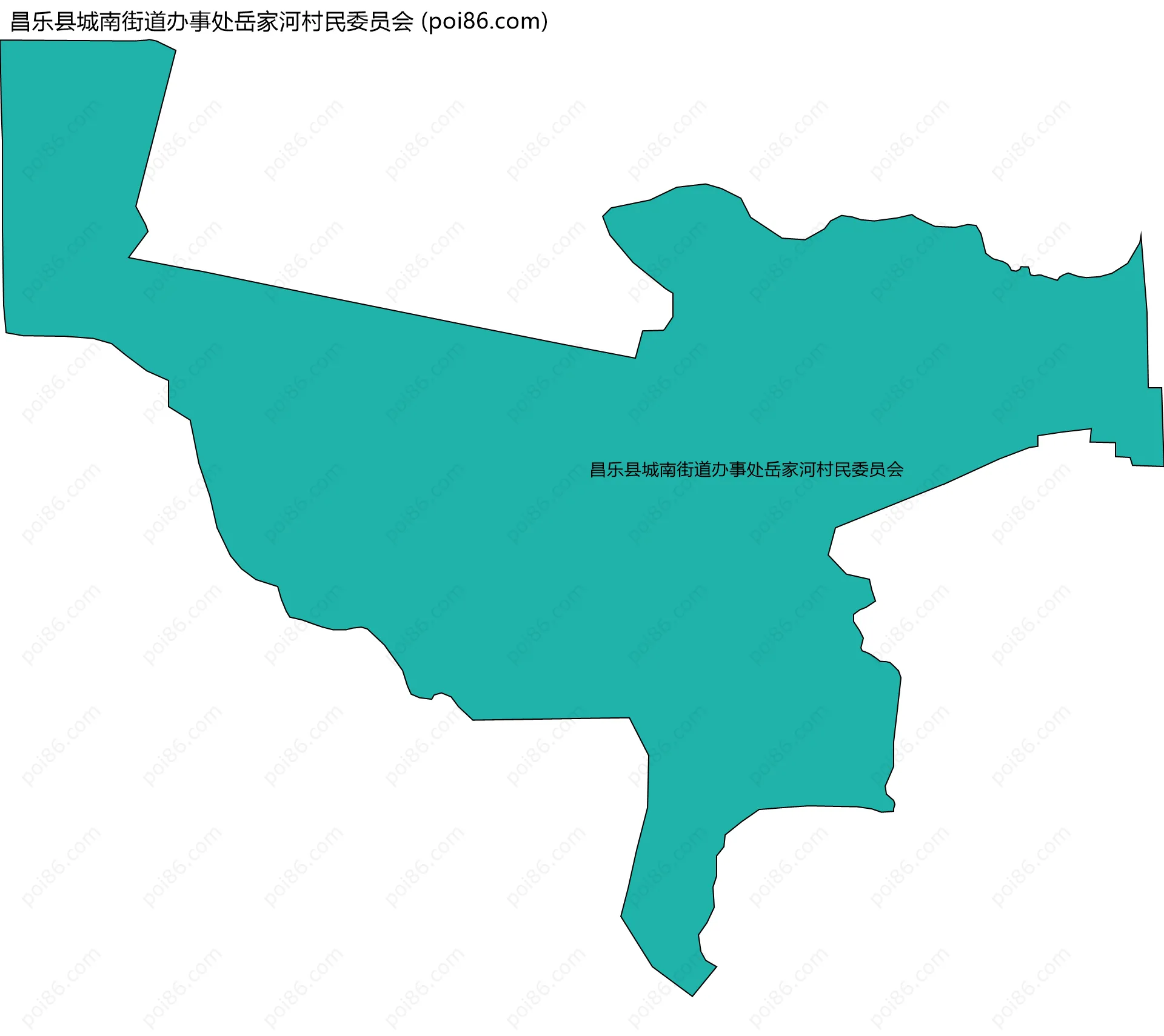 昌乐县城南街道办事处岳家河村民委员会边界地图