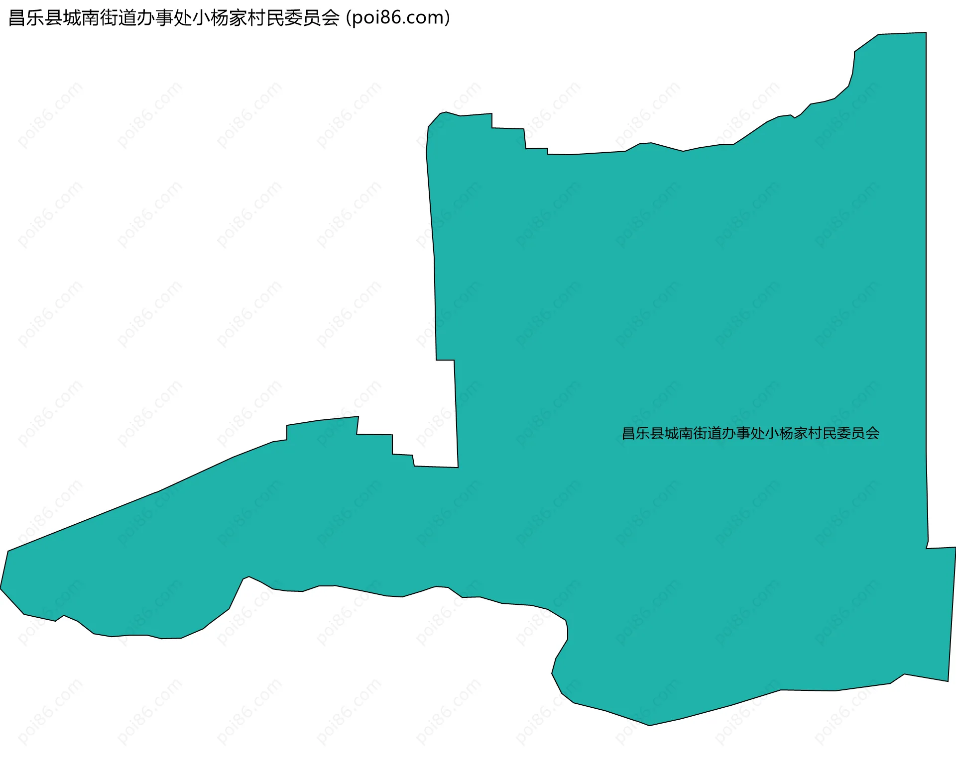 昌乐县城南街道办事处小杨家村民委员会边界地图