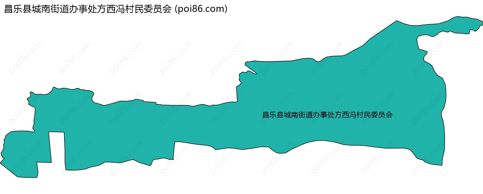 昌乐县城南街道办事处方西冯村民委员会边界地图