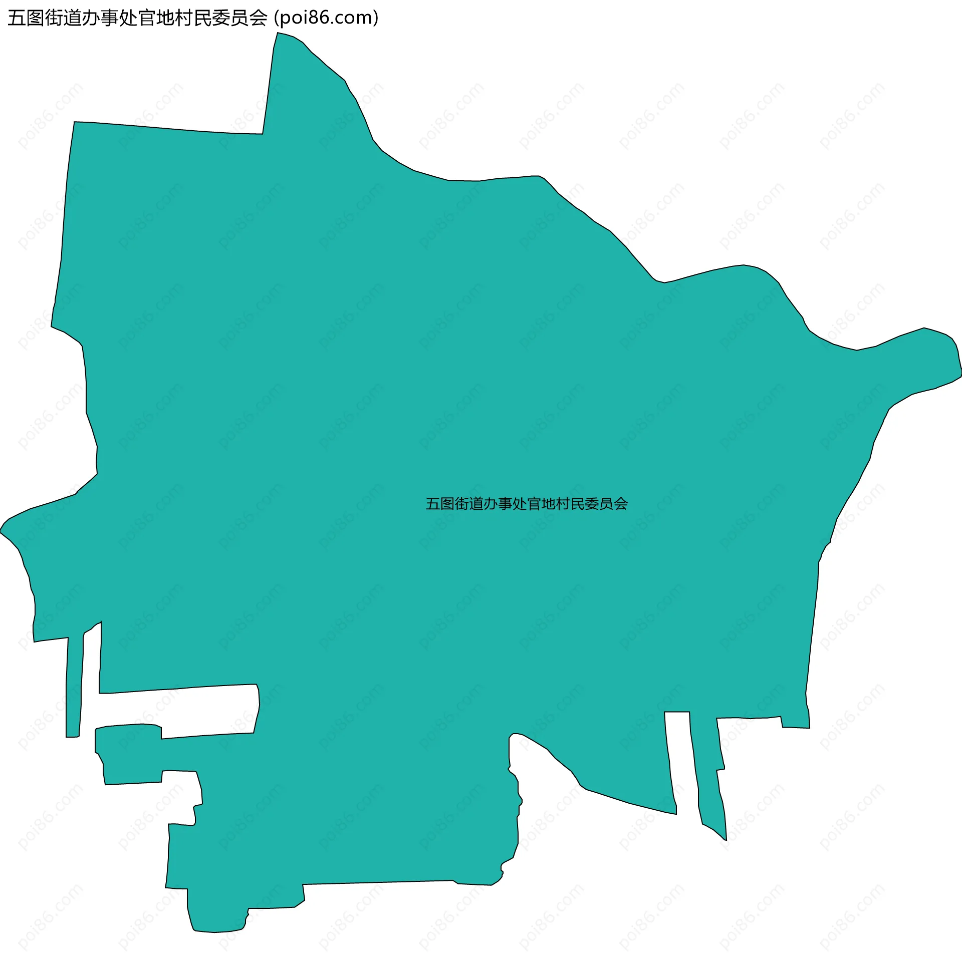 五图街道办事处官地村民委员会边界地图