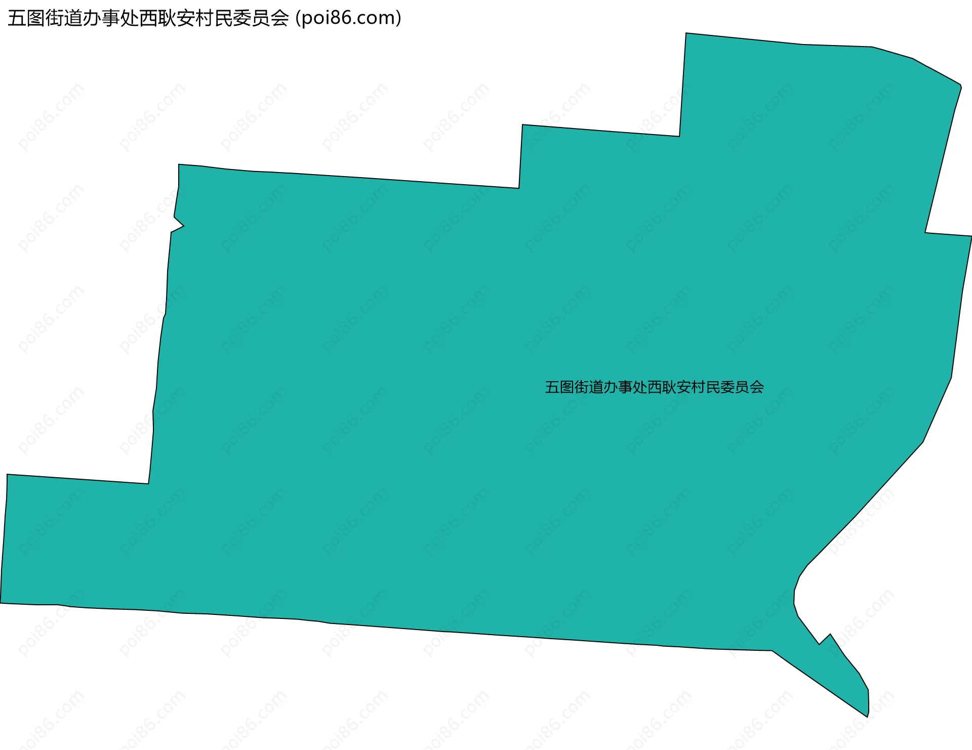 五图街道办事处西耿安村民委员会边界地图