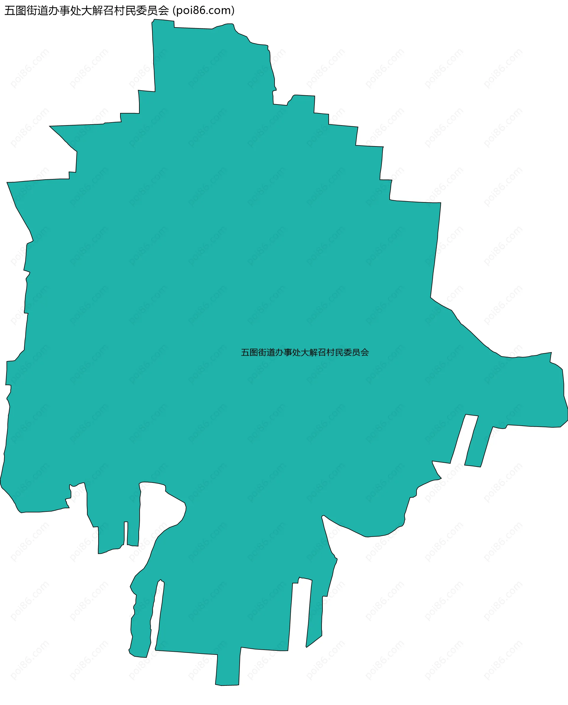 五图街道办事处大解召村民委员会边界地图