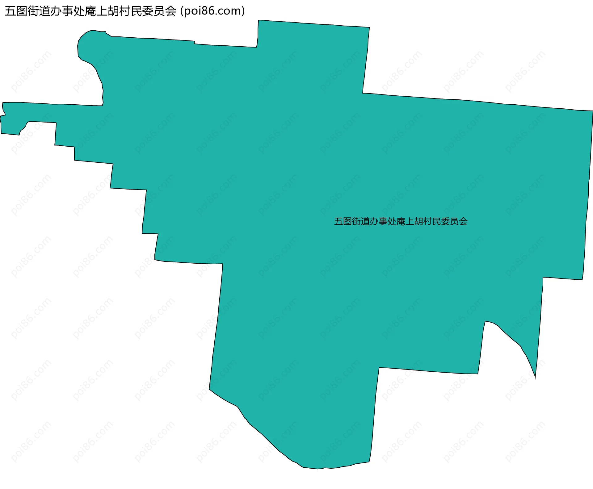 五图街道办事处庵上胡村民委员会边界地图