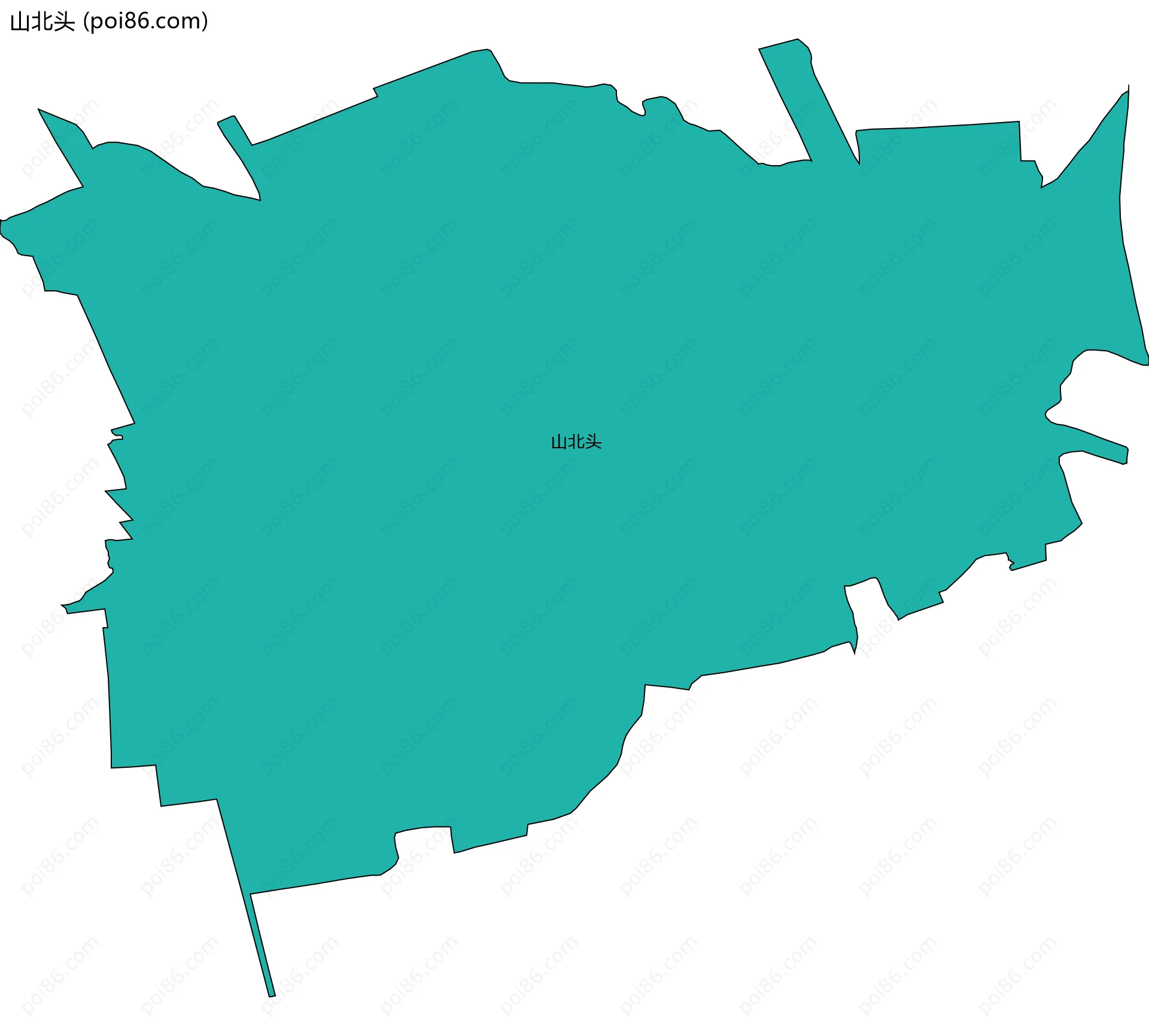 山北头边界地图