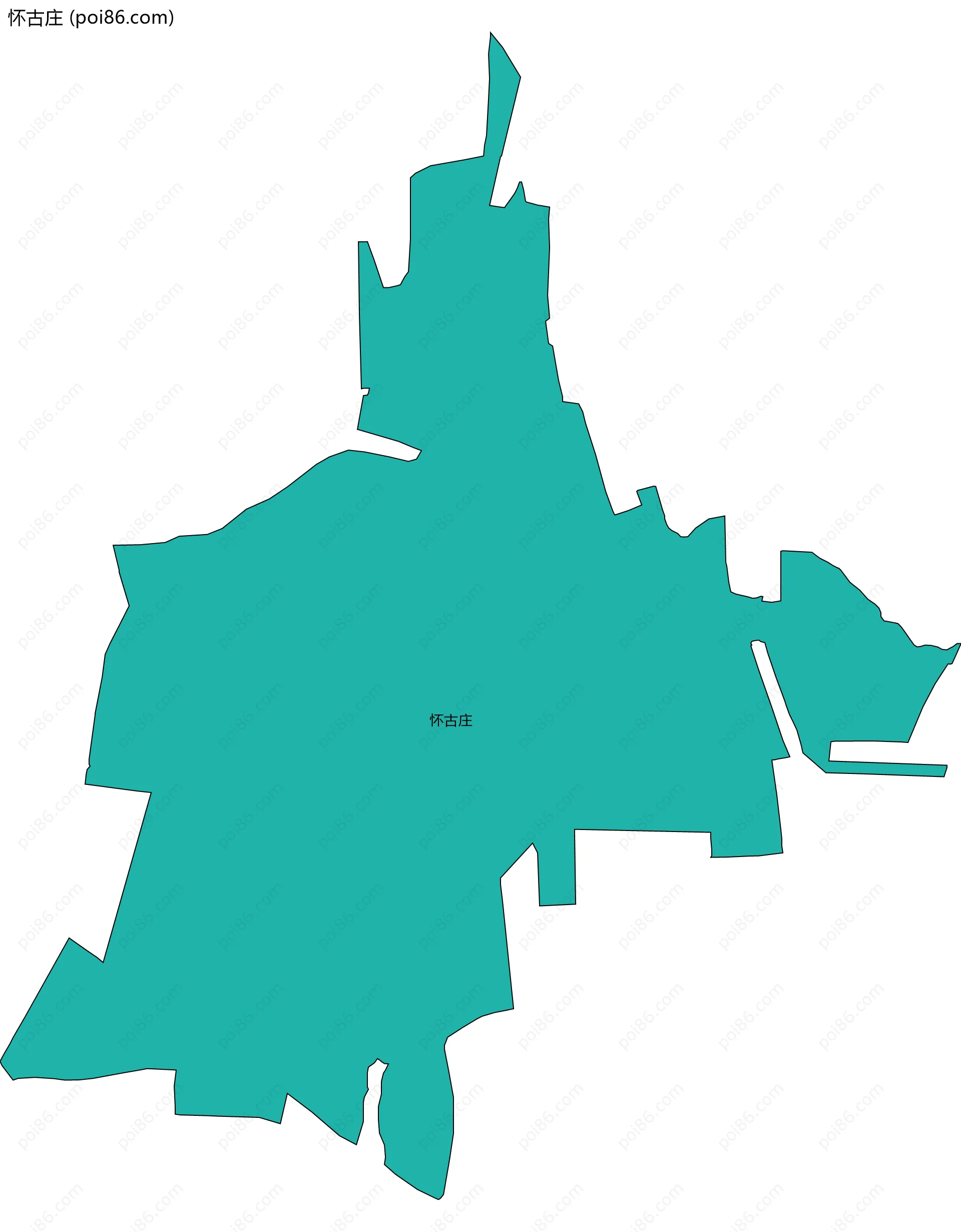 怀古庄边界地图