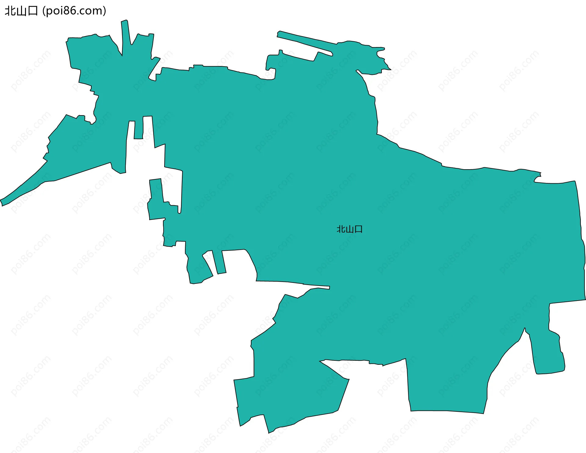 北山口边界地图