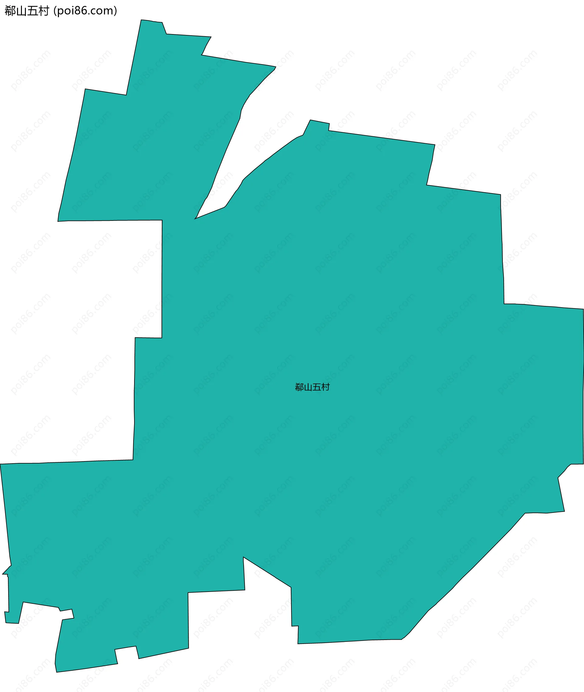 郗山五村边界地图