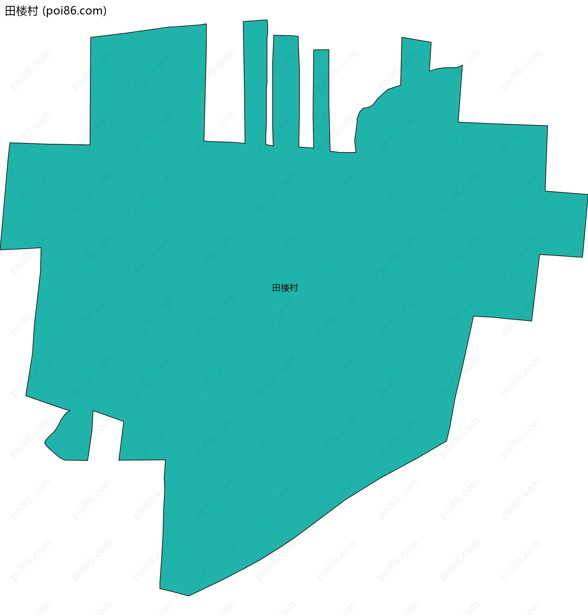 田楼村边界地图