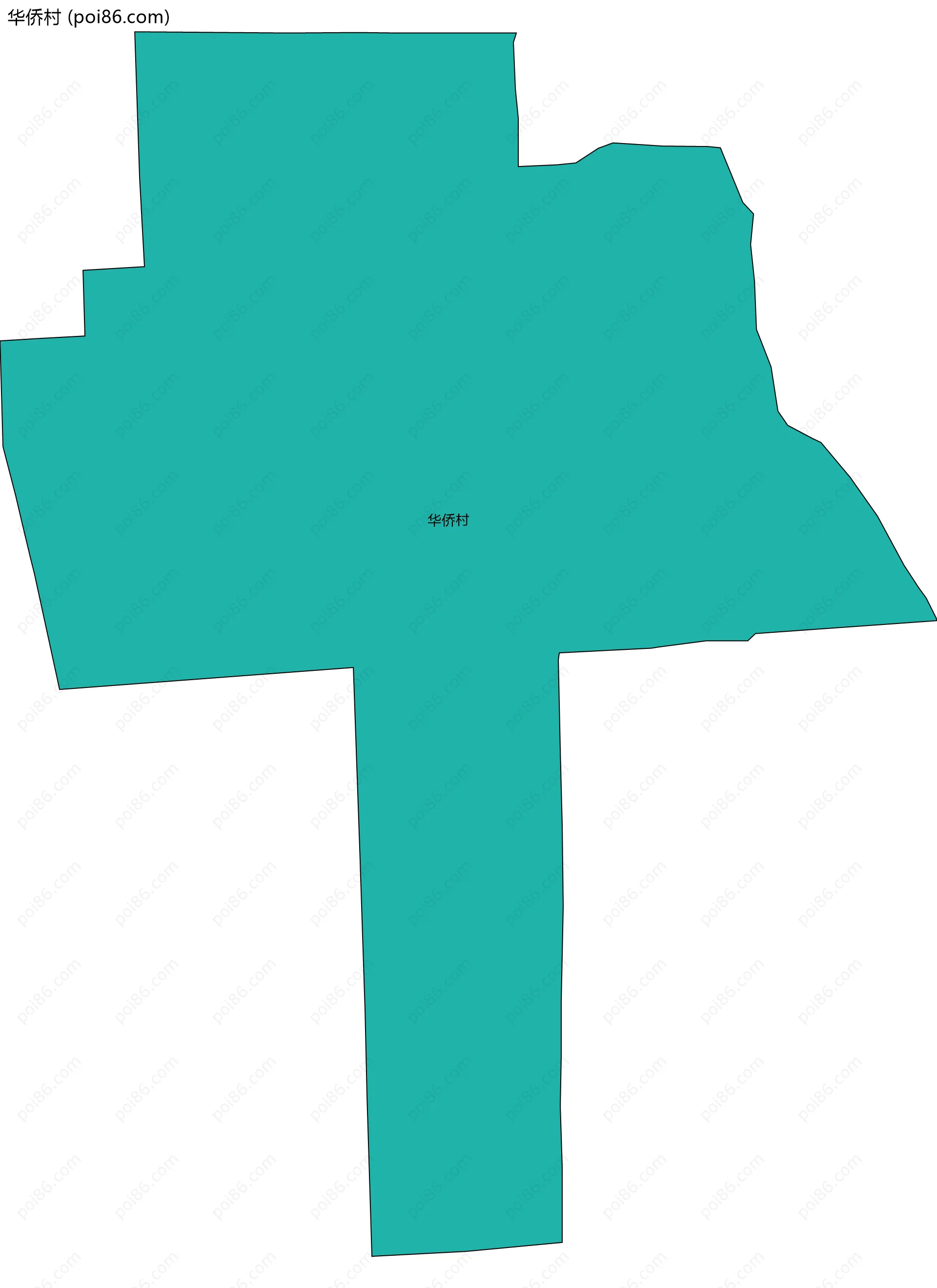 华侨村边界地图