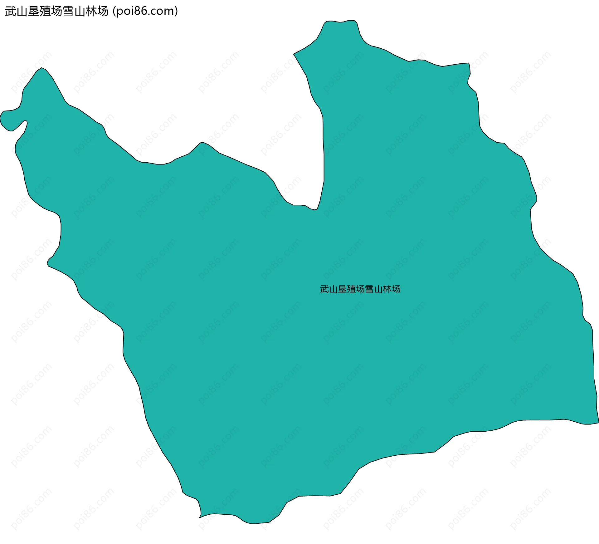 武山垦殖场雪山林场边界地图(五级行政区划)