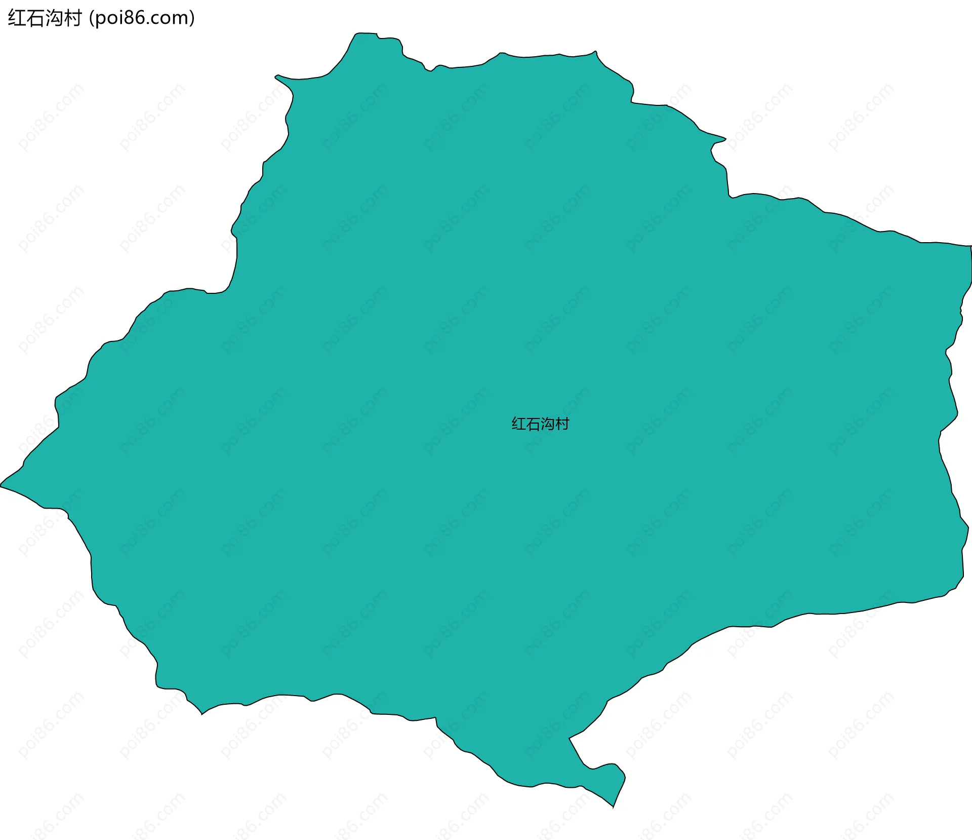 红石沟村边界地图