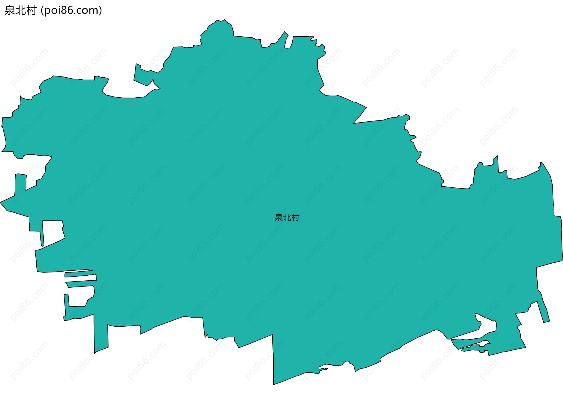 泉北村边界地图