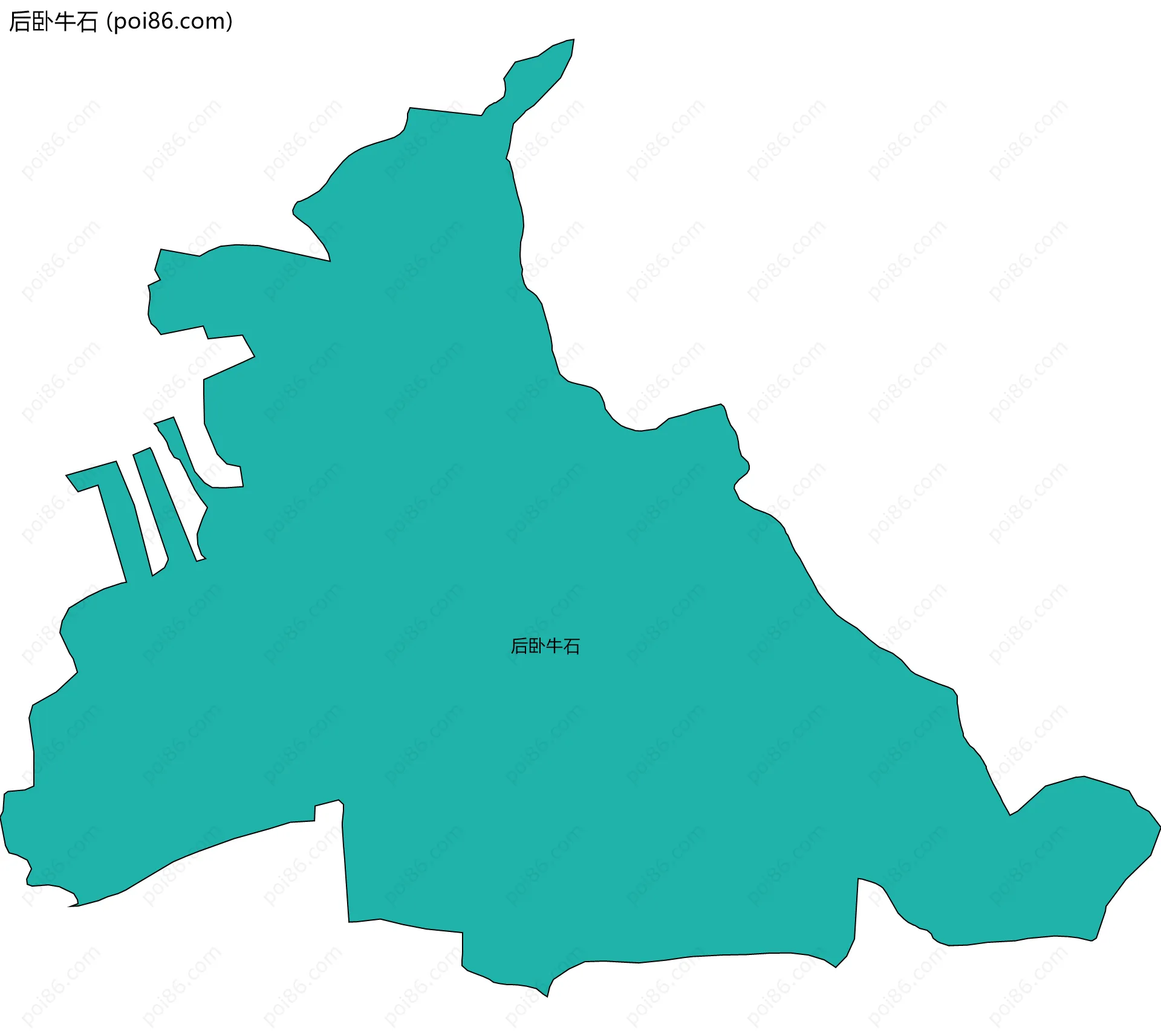 后卧牛石边界地图
