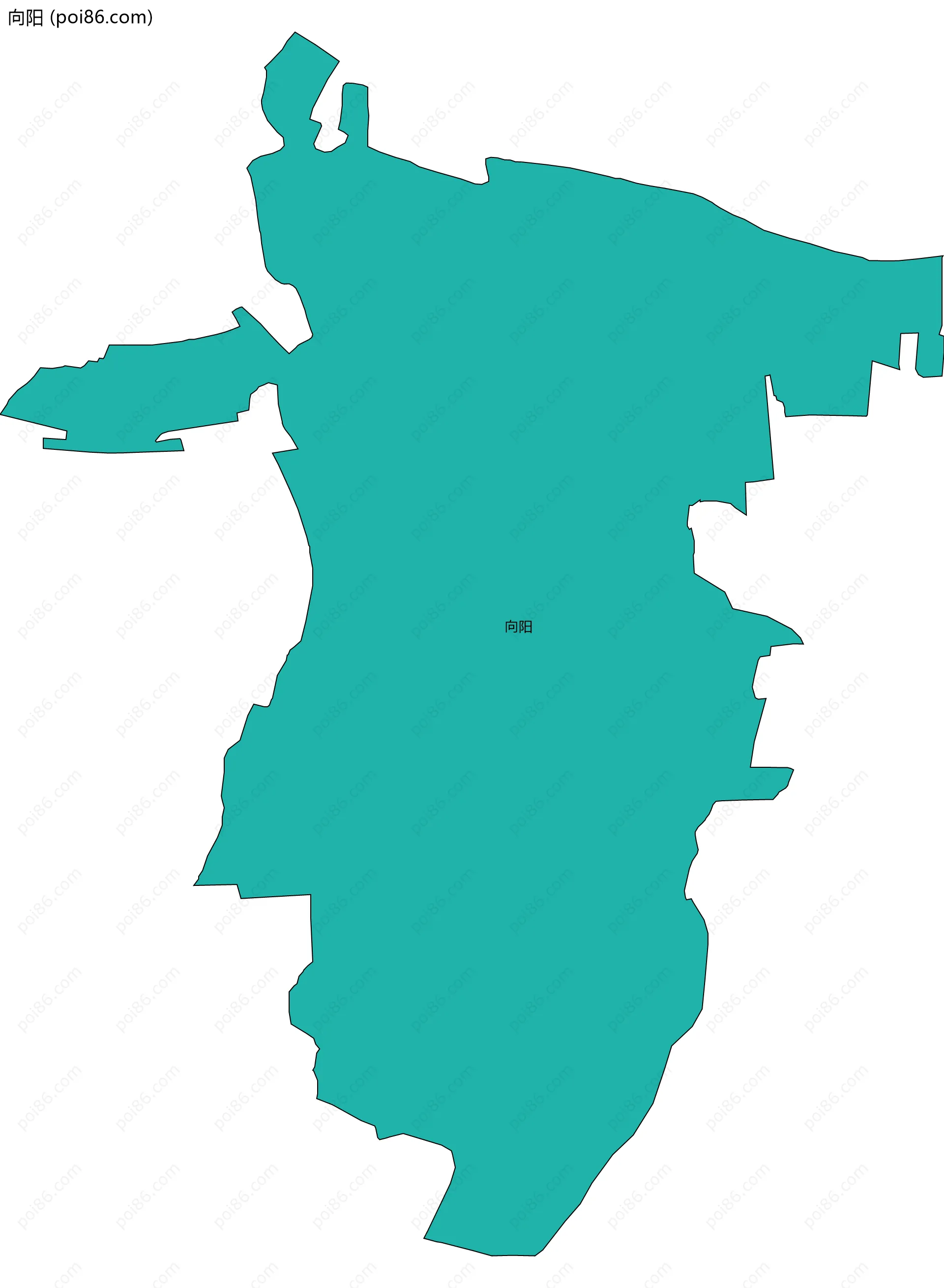 向阳边界地图