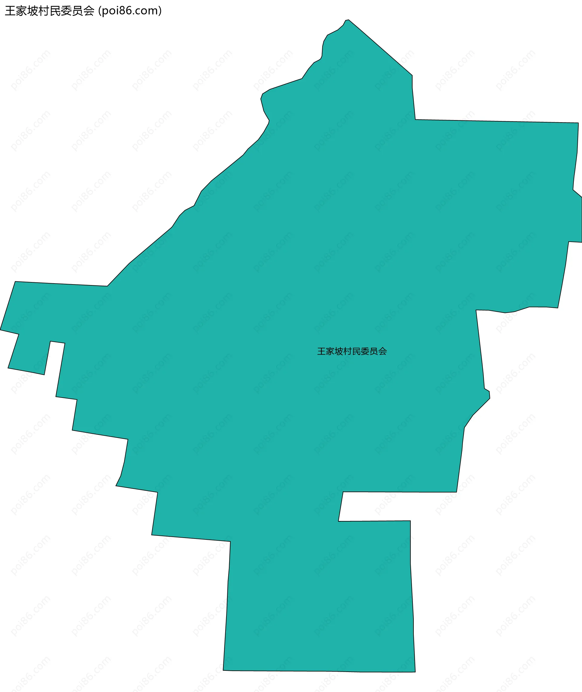 王家坡村民委员会边界地图