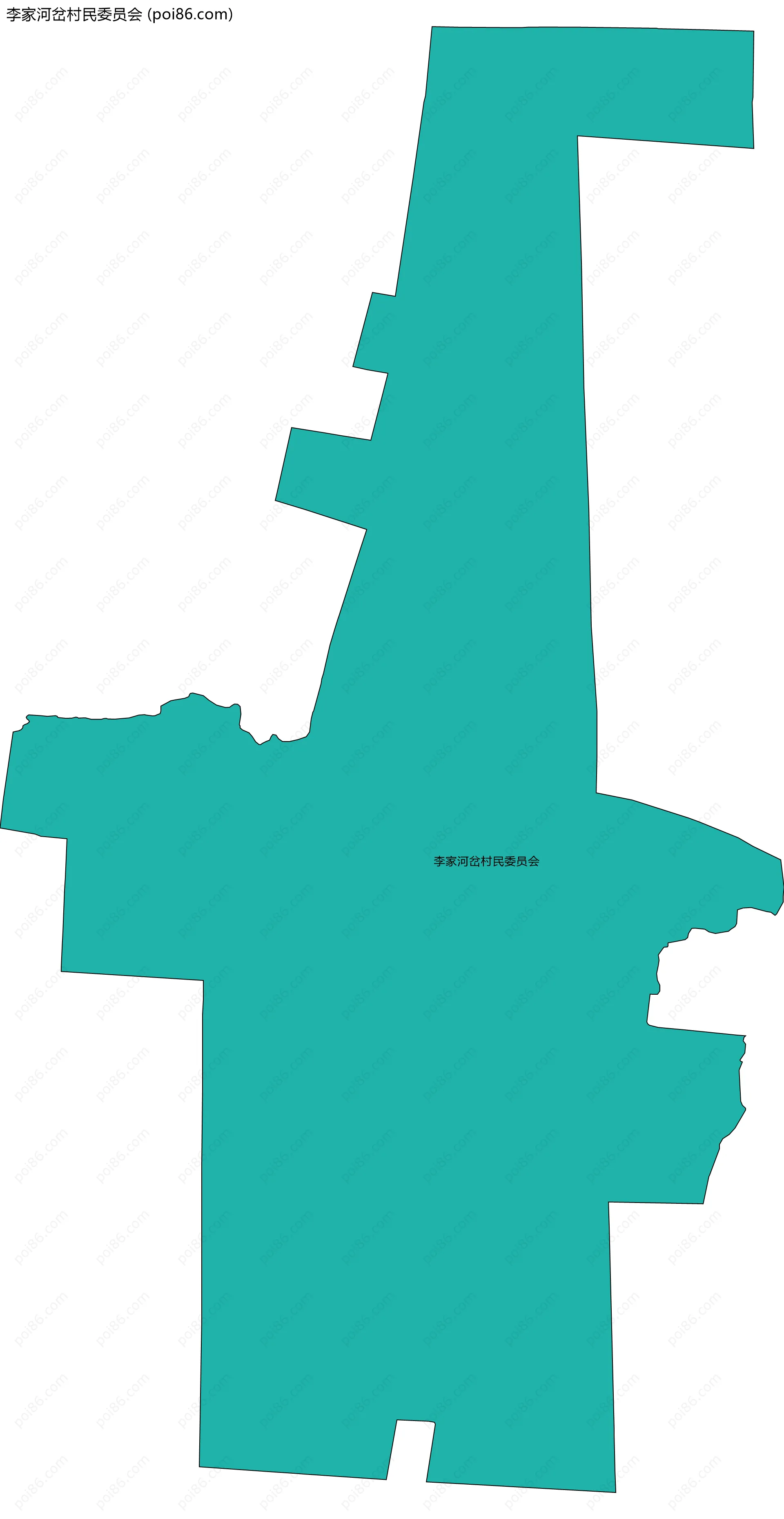 李家河岔村民委员会边界地图