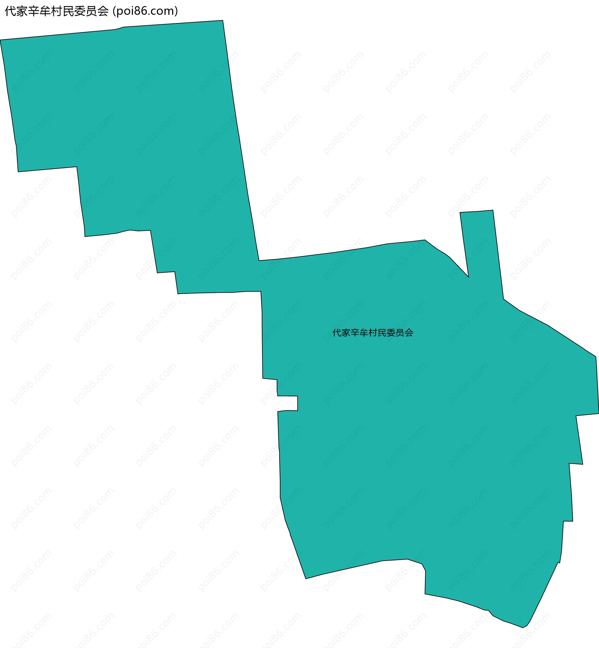 代家辛牟村民委员会边界地图