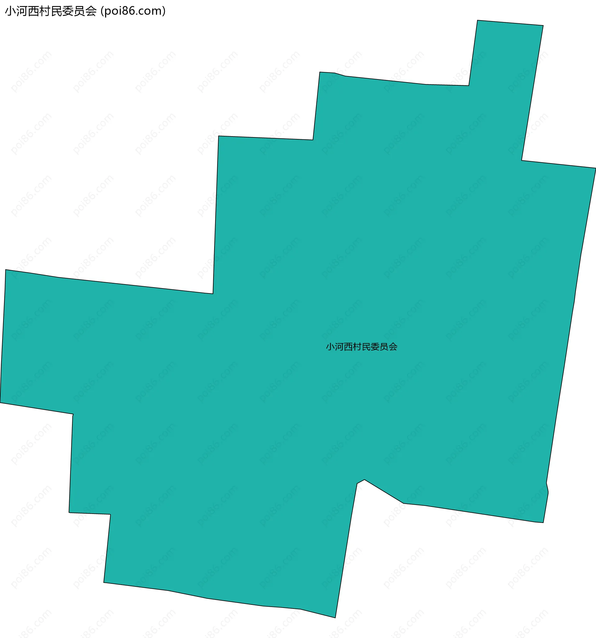 小河西村民委员会边界地图