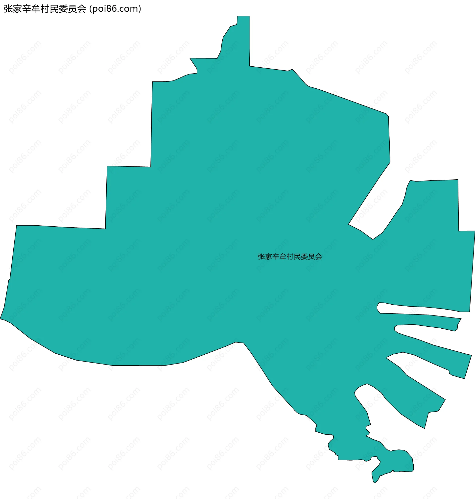 张家辛牟村民委员会边界地图