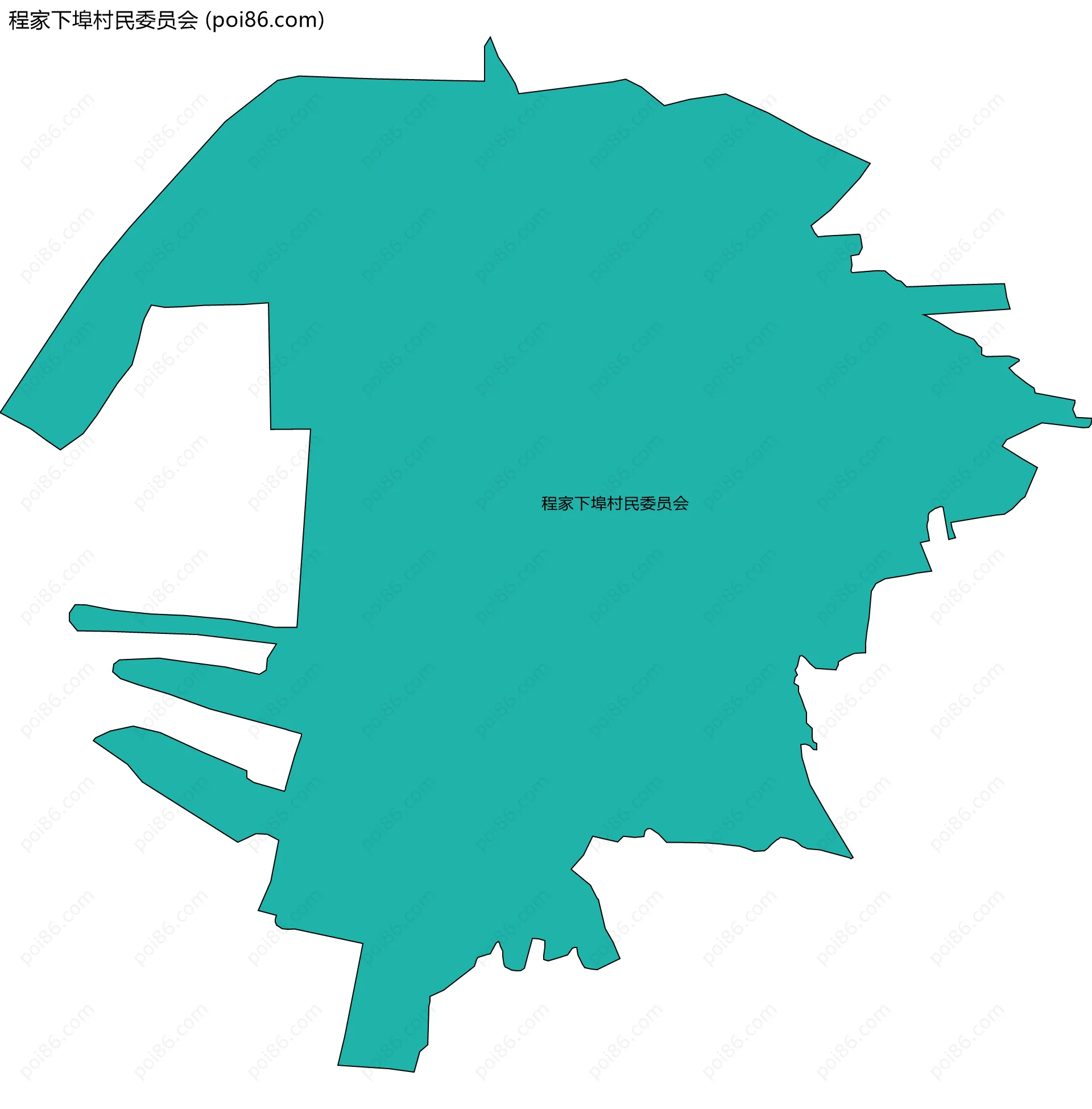 程家下埠村民委员会边界地图