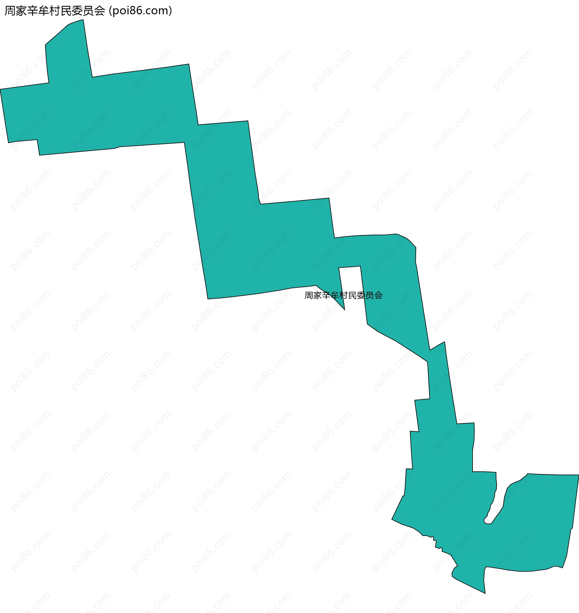 周家辛牟村民委员会边界地图