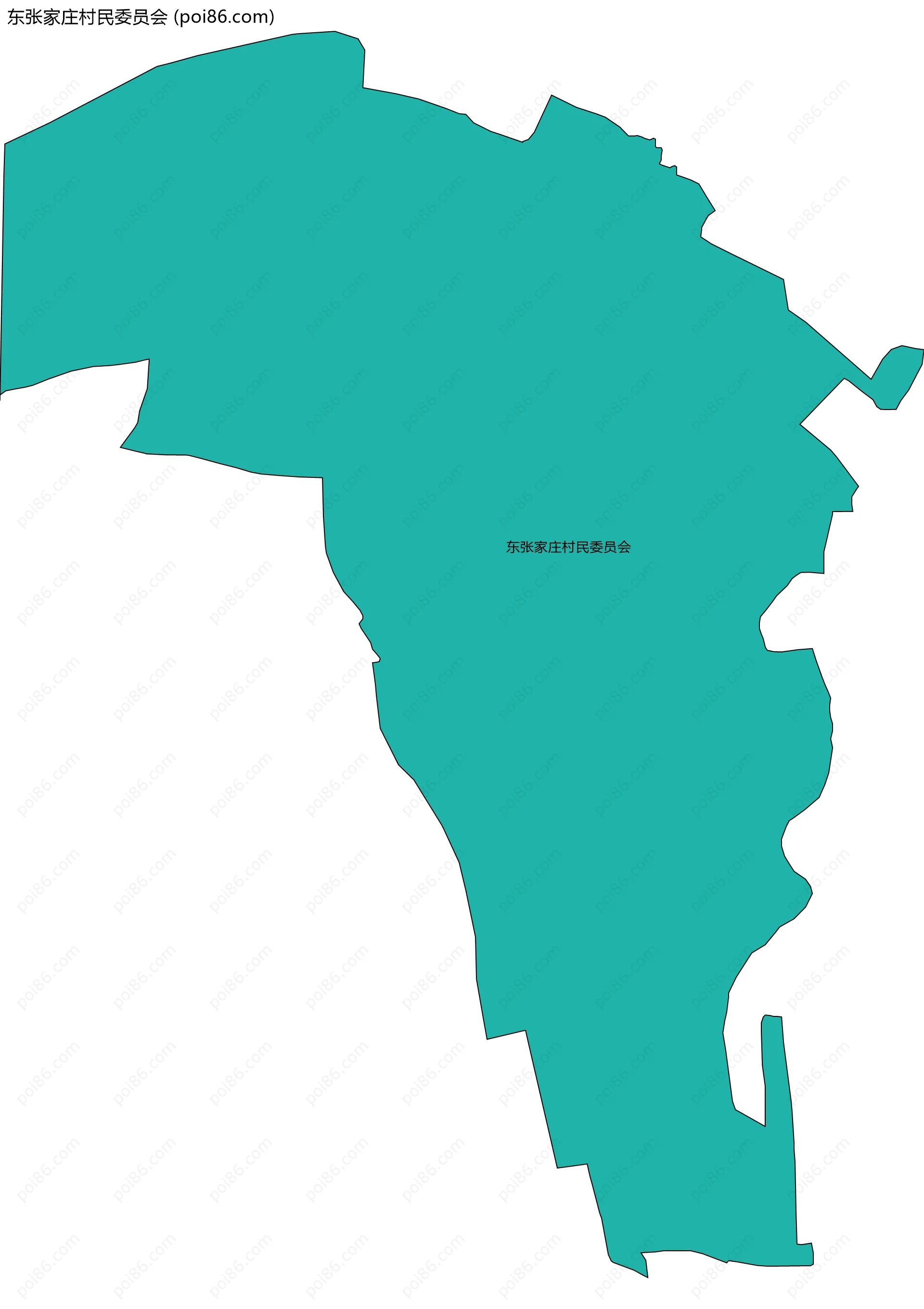 东张家庄村民委员会边界地图