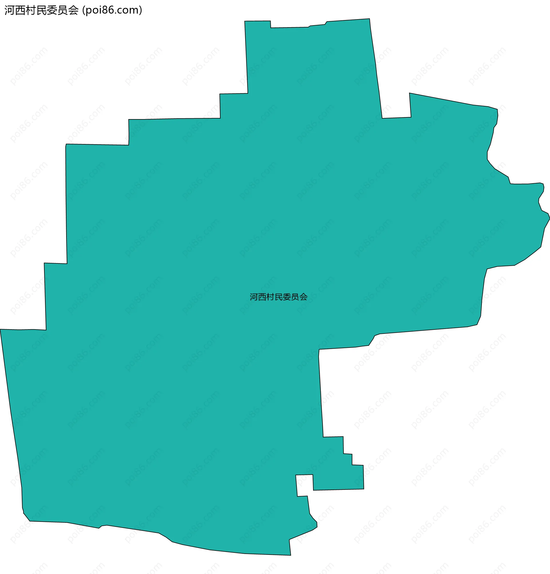 河西村民委员会边界地图