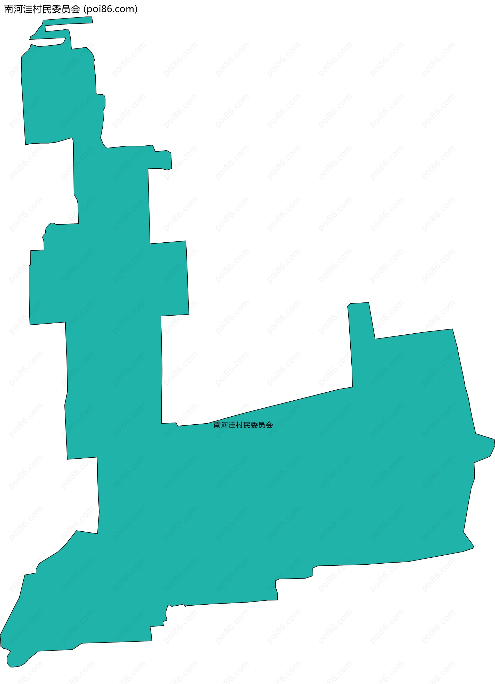 南河洼村民委员会边界地图