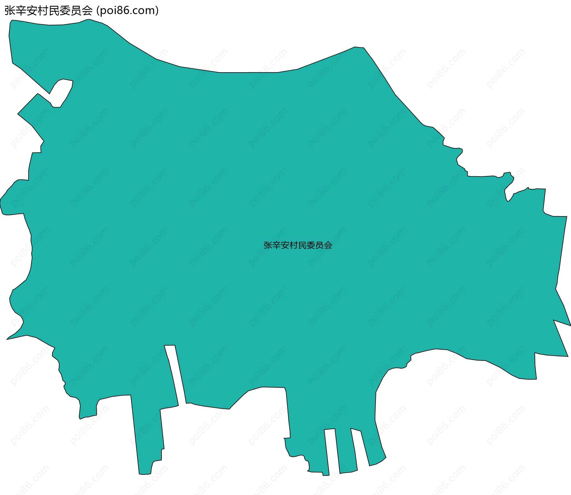 张辛安村民委员会边界地图