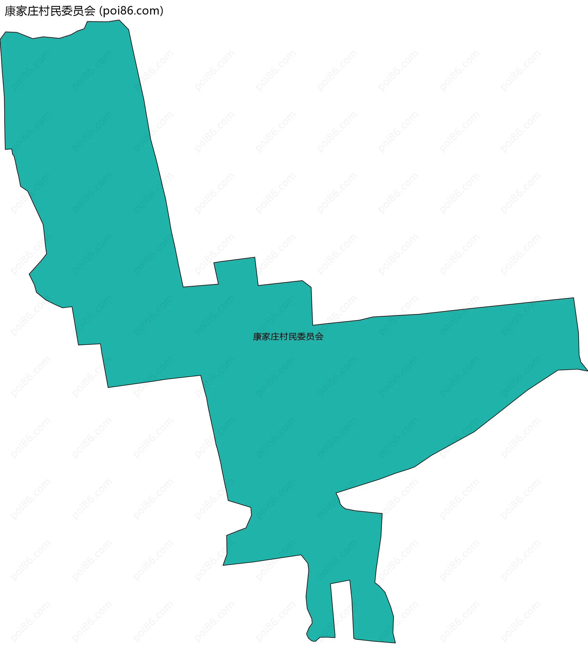 康家庄村民委员会边界地图