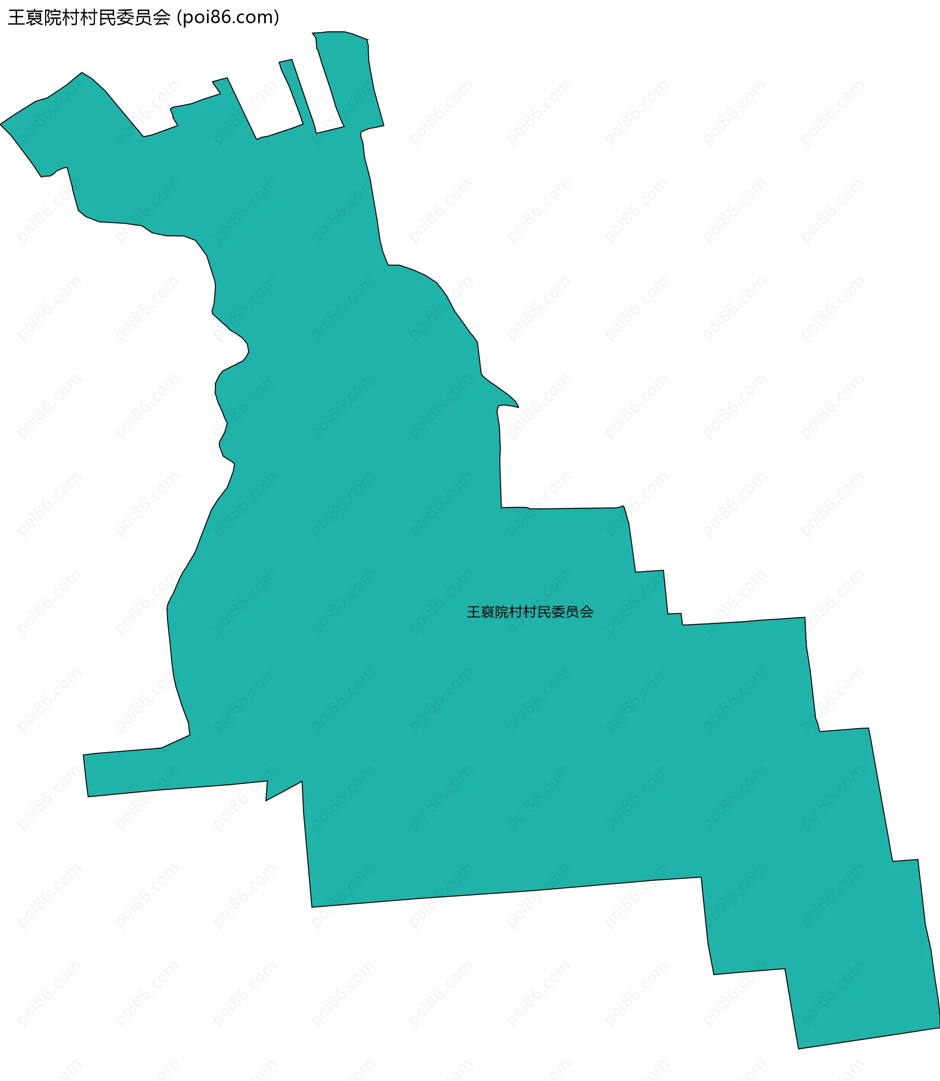 王裒院村村民委员会边界地图