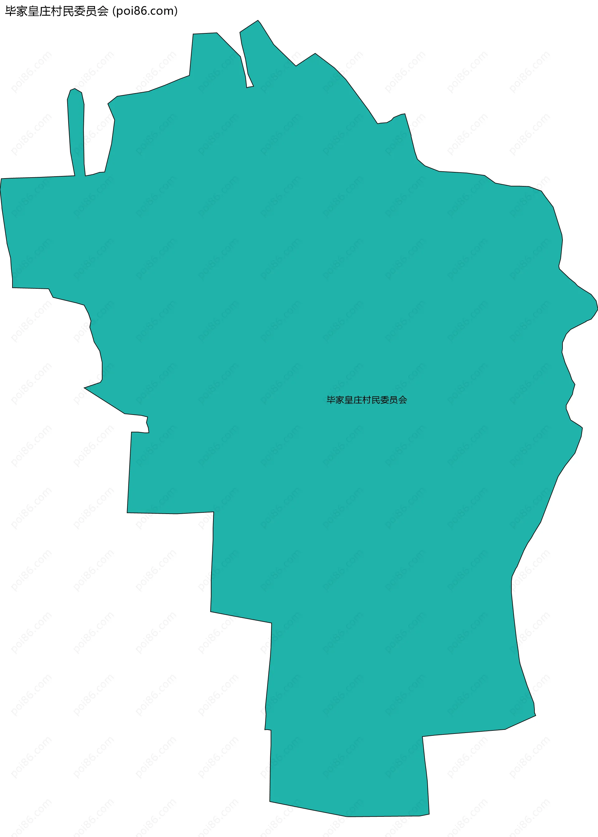 毕家皇庄村民委员会边界地图