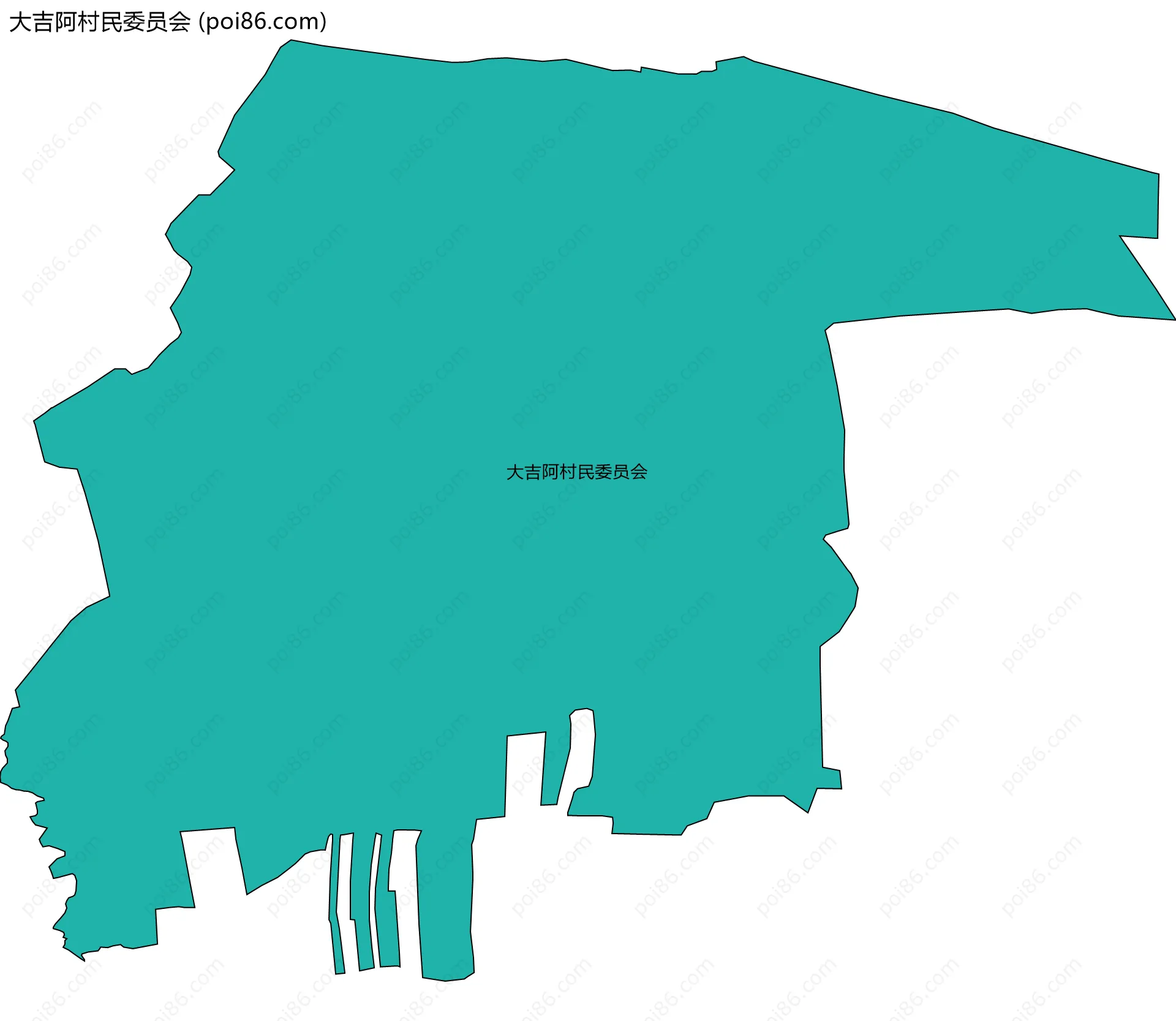 大吉阿村民委员会边界地图
