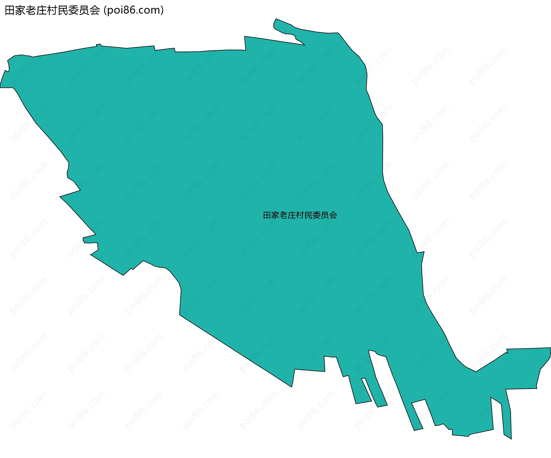 田家老庄村民委员会边界地图