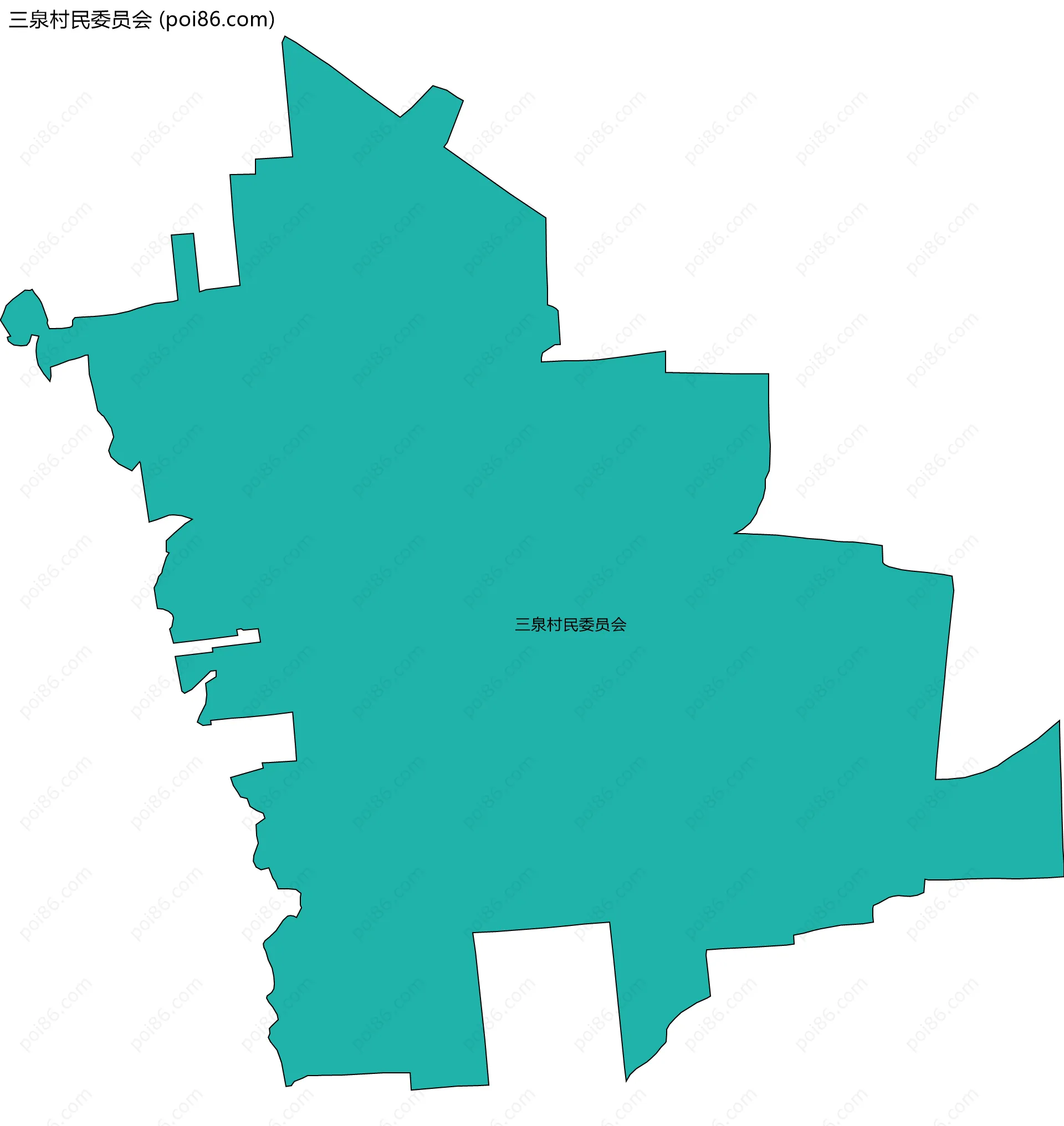 三泉村民委员会边界地图