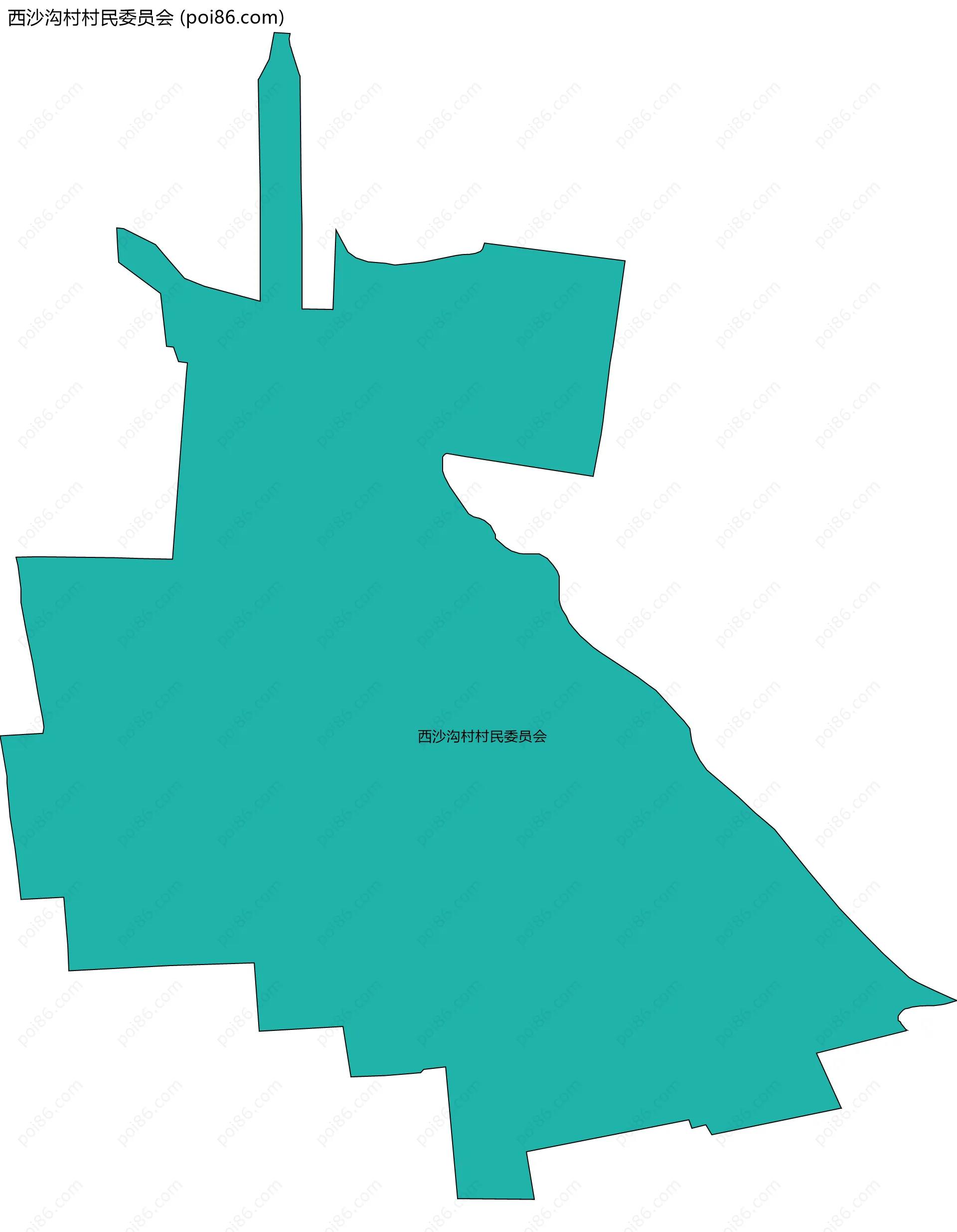 西沙沟村村民委员会边界地图