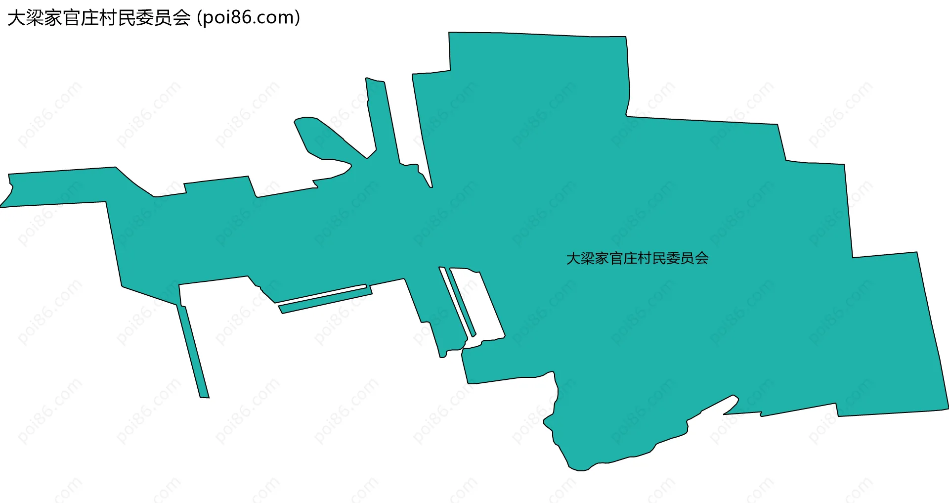 大梁家官庄村民委员会边界地图