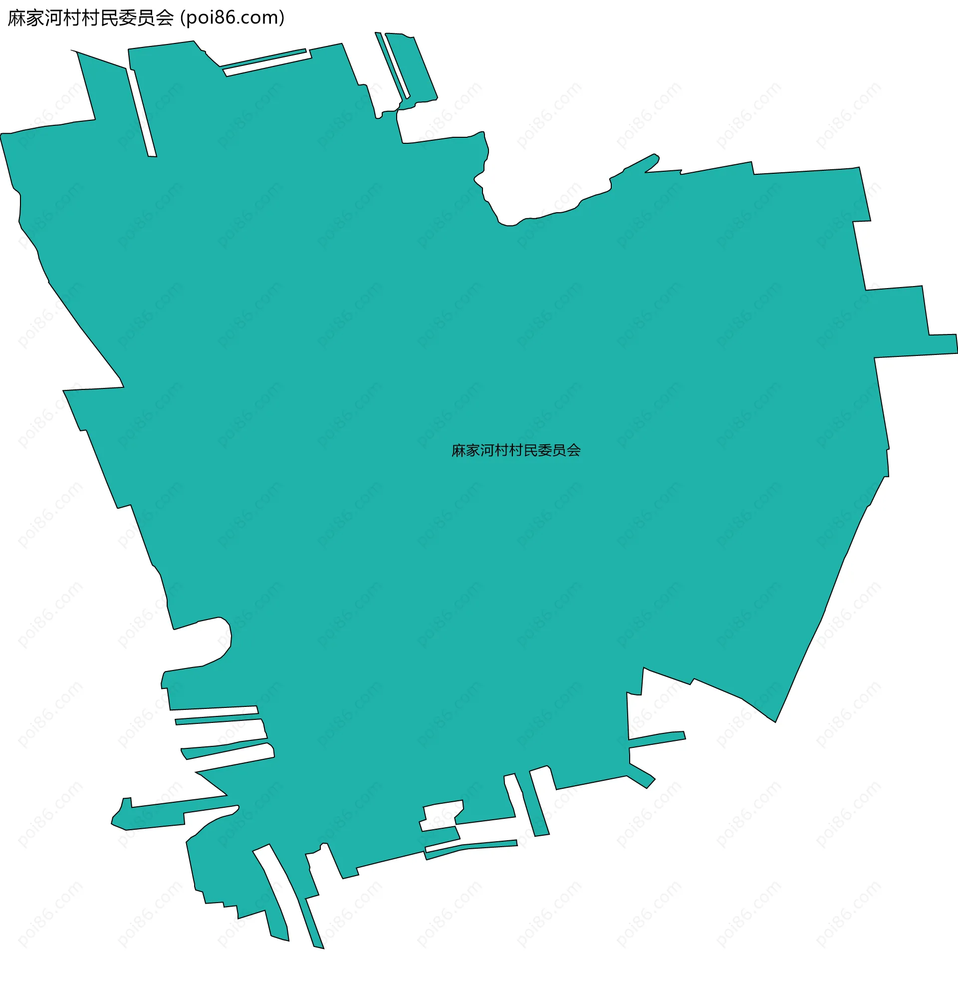 麻家河村村民委员会边界地图